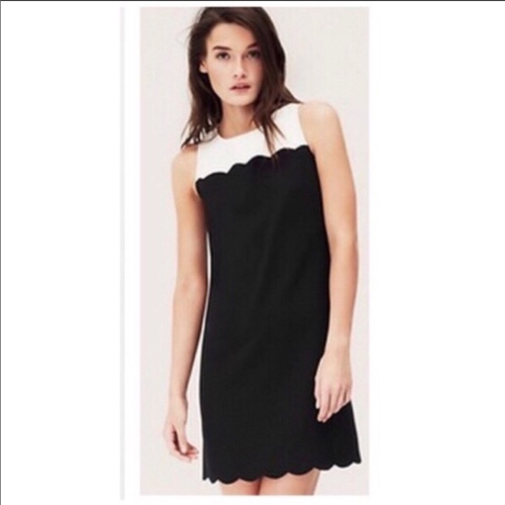 J. Crew Factory Scalloped Bodice Dress Mod Style